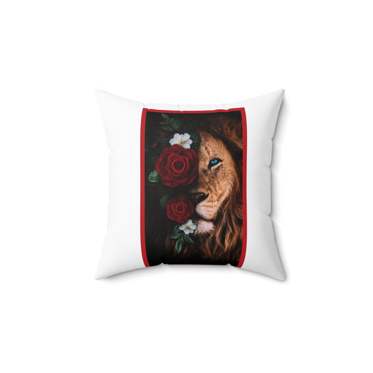 Lion rose Spun Polyester Square Pillow