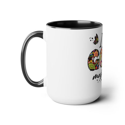 God Master Piece Two-Tone Coffee Mugs, 15oz