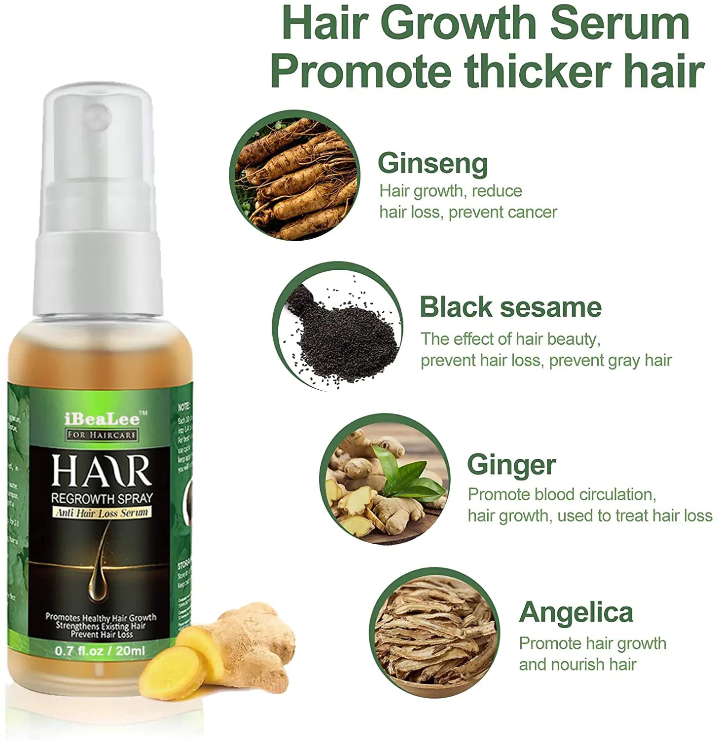 Ginger Hair Growth Spray 100% NATURAL.