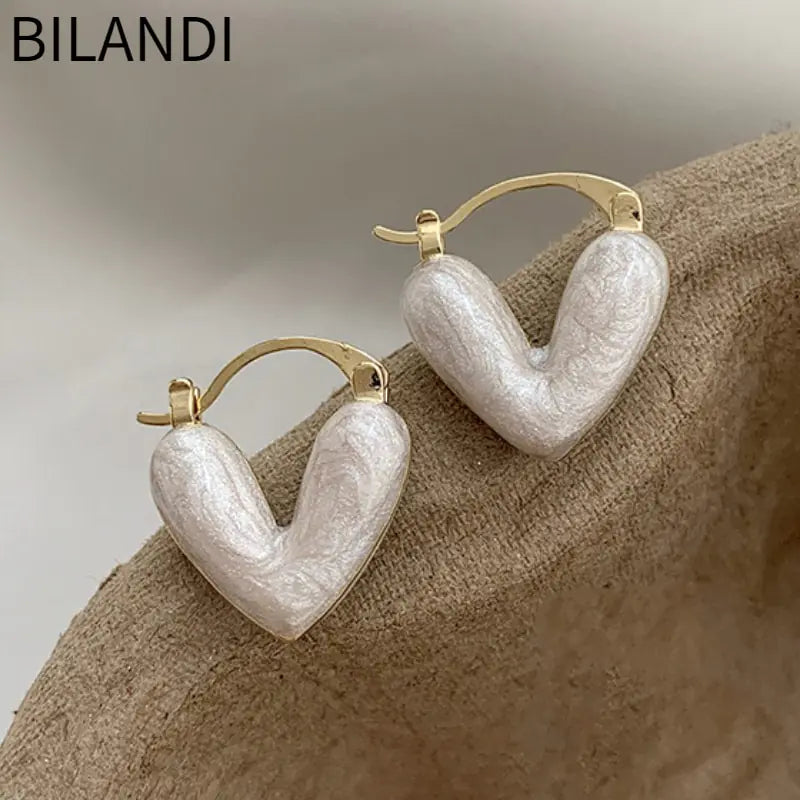 Bilandi Trendy Jewelry Shiny Heart Earrings
